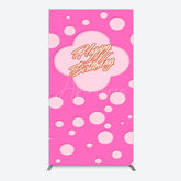 Aperturee - Aperturee Hot Pink Dots Girls Happy Birthday Rectangle Backdrop